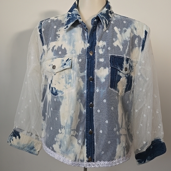 Refashioned Denim & Tulle Jacket (M/L) - Picture 2 of 16